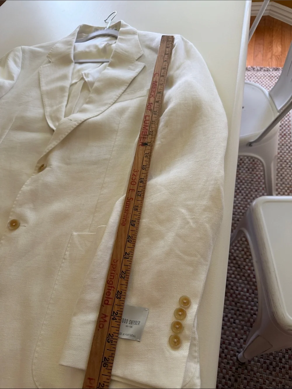 Todd Snyder White Birch Linen Madison Jacket Sz 44L.  New